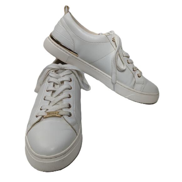 Aldo Shoes - ALDO Dilathielle Solid White Sneakers Size 9